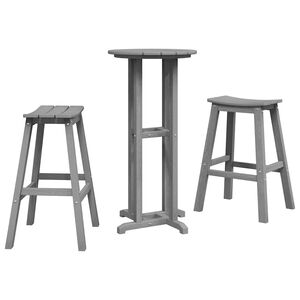 vidaXL Garten Bar Set 3 stk. Hellgrau HDPE