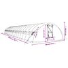 vidaXL Gew&auml;chshaus mit Stahlrahmen Wei&szlig; 100 m&sup2; 20x5x2,3 m