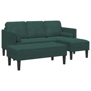 vidaXL Sofa Set 2 stk. Dunkelgr&uuml;n Polyester