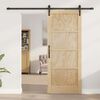 vidaXL Schiebet&uuml;r Braun 83 x 202 cm Massives Kiefernholz