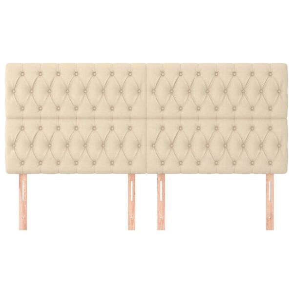 vidaXL Kopfteil Creme 180x7x118/128 cm Stoff
