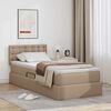 vidaXL Bett mit Stauraum und LED Cappuccino 90 x 190 cm Kunstleder