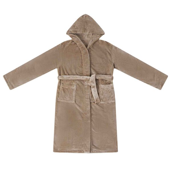 vidaXL Bademantel Hoodie Kamel XL Flanell