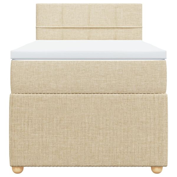 vidaXL Boxspringbett mit Matratze Creme 80x200 cm Stoff