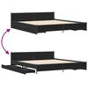 vidaXL Bettgestell mit Schubladen Schwarz 200x200 cm Holzwerkstoff