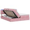 vidaXL LED-Speicherbett mit Matratze Rosa 180 x 200 cm Samt