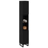 vidaXL Badezimmerschrank mit T&uuml;r Schwarz Eichen-Optik 30 x 30 x 190 cm