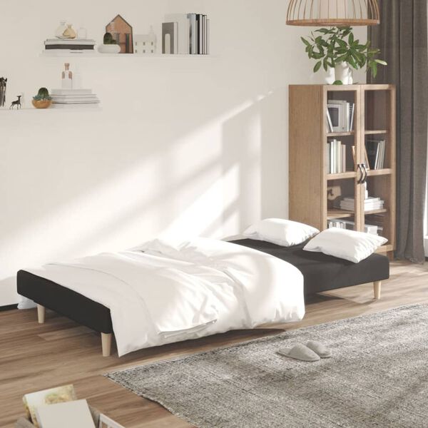 vidaXL Schlafsofa 2-Sitzer Schwarz Stoff