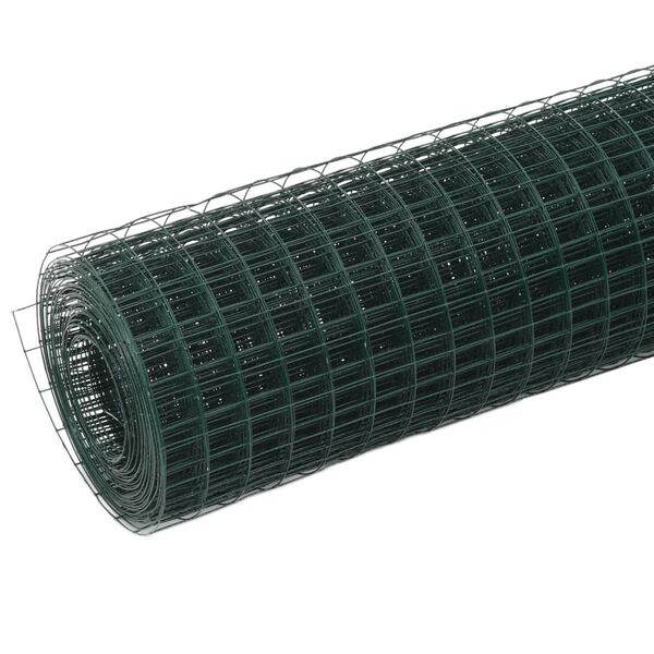 vidaXL Drahtzaun Stahl mit PVC-Beschichtung 10x0,5 m Gr&uuml;n