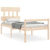 vidaXL Seniorenbett mit Kopfteil 90x200 cm Massivholz