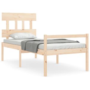 vidaXL Seniorenbett mit Kopfteil 90x200 cm Massivholz
