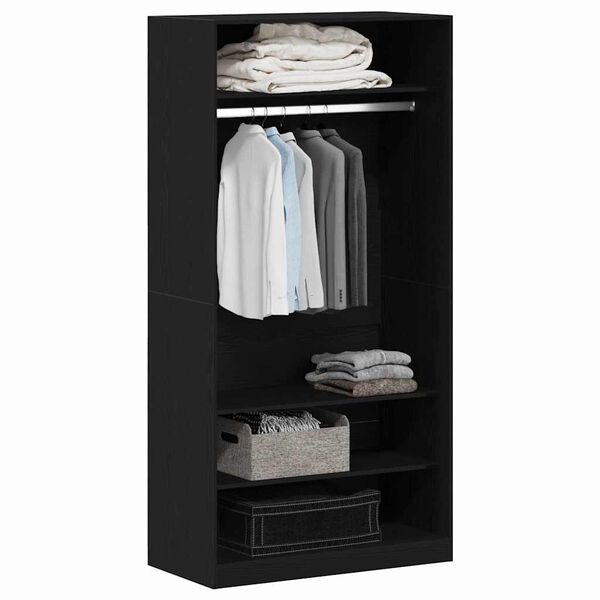 vidaXL Kleiderschrank Schwarz Eichen-Optik 100 x 50 x 200 cm