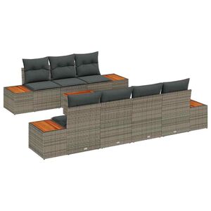 vidaXL Gartensofa-set 8 stk. Grau Poly Rattan