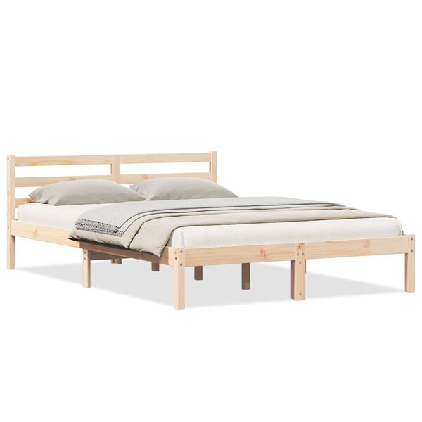 vidaXL Bettrahmen Braun 215,5 x 145,5 x 69,5 cm Massivholz Kiefer