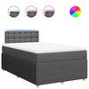 vidaXL Boxspringbett mit Matratze Dunkelgrau 120x200 cm Stoff
