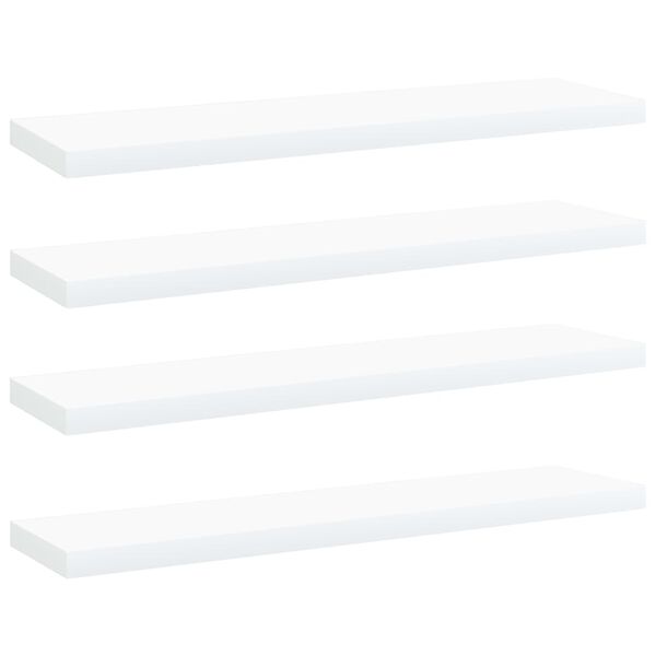 vidaXL B&uuml;cherregal-Bretter 4 Stk. Wei&szlig; 40x10x1,5 cm Holzwerkstoff