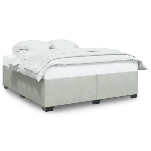 vidaXL Bettgestell ohne Matratze Hellgrau 180x200 cm Samt