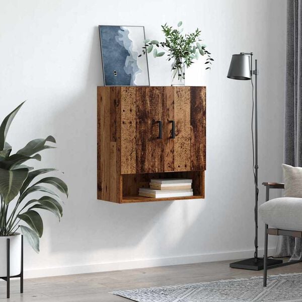 vidaXL Wandschrank Wandmontiert Altholz 60 x 31 x 70 cm Holzwerkstoff