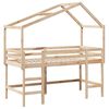 vidaXL Hochbett mit Leiter und Dach 90x190 cm Massivholz Kiefer