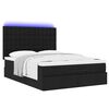 vidaXL Ottoman-Bett mit Matratze & LEDs Schwarz 140x200 cm Stoff