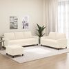 vidaXL 3-tlg. Sofagarnitur mit Kissen Creme Samt