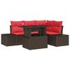 vidaXL Gartensofa-set 5 stk. Braun Poly-Rattan