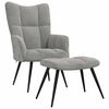 vidaXL Relaxsessel mit Hocker Hellgrau Samt