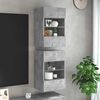 vidaXL Wandschr&auml;nke mit LED-Leuchten f&uuml;r TV 2 Stk. Betongrau 40x30x60,5 cm