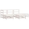 vidaXL 6-tlg. Garten-Lounge-Set mit Kissen Wei&szlig; Massivholz