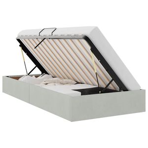 vidaXL Ottoman Bettgestell mit Speicher Hellgrau 90 x 200 cm Samt
