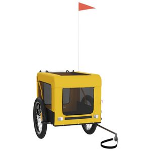 vidaXL Fahrradanh&auml;nger Hunde Gelb und Schwarz Oxford-Gewebe & Eisen