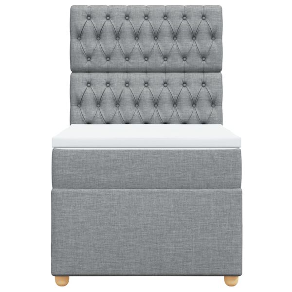 vidaXL Boxspringbett mit Matratze Hellgrau 90x190 cm Stoff