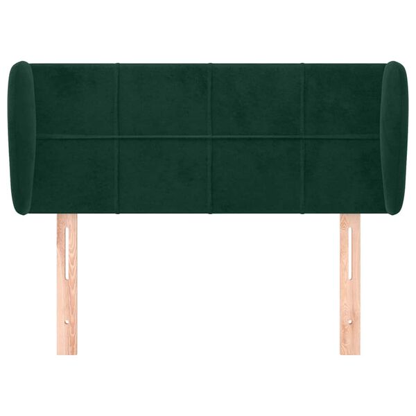 vidaXL Kopfteil mit Ohren Dunkelgr&uuml;n 93x23x78/88 cm Samt