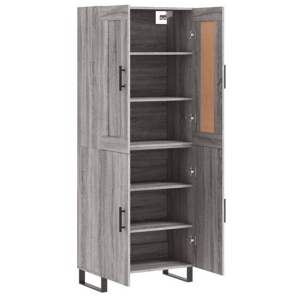 vidaXL Highboard Grau Sonoma 69,5x34x180 cm Holzwerkstoff