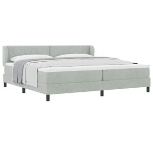vidaXL Boxspringbett mit Kopfteil Hellgrau 200 x 200 cm Samt