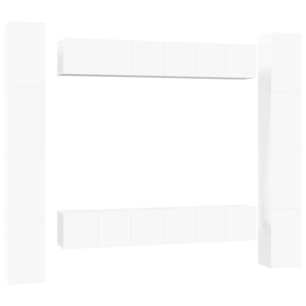 vidaXL 6-tlg. TV-Schrank-Set Wei&szlig; Holzwerkstoff