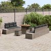 vidaXL Gartensofa-set mit Kissen mit Speicher 10 pcs Grau Poly Rattan