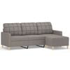 vidaXL 3-Sitzer-Sofa mit Hocker Taupe 180 cm Stoff