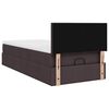 vidaXL Ottomane Bett mit Matratze & LEDs Dunkelbraun 90x200 cm Stoff