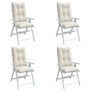 vidaXL Hochlehner-Auflagen 4 Stk. Melange Creme 120x50x7 cm Stoff