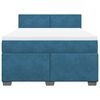 vidaXL Boxspringbett mit Matratze Blau 160x200 cm Samt
