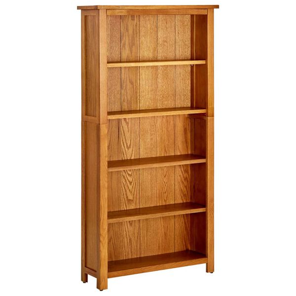 vidaXL B&uuml;cherregal 5 F&auml;cher 70x22x140 cm Massivholz Eiche