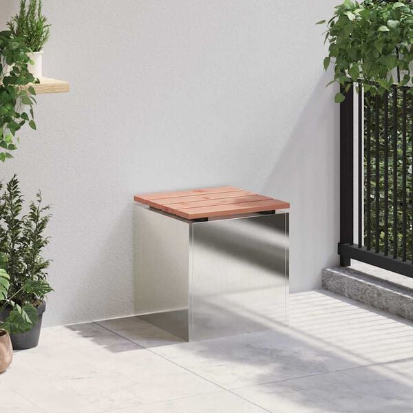vidaXL Gartenbank Edelstahl 40 x 40 x 43 cm