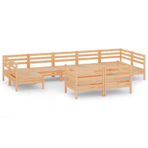 vidaXL 10-tlg. Garten-Lounge-Set Massivholz Kiefer