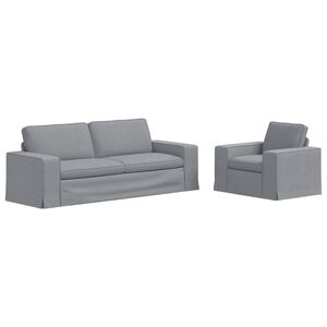 vidaXL Sofa Set 2 stk. Hellgrau Stoff