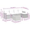vidaXL 6-tlg. Garten-Sofagarnitur mit Kissen Grau Poly Rattan