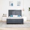 vidaXL Boxspringbett mit Kopfteil Dunkelgrau 140 x 200 cm Samt