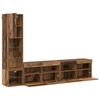 vidaXL TV-Wandm&ouml;bel mit LED Wandmontiert 4 pcs Altholz Holzwerkstoff