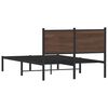 vidaXL Metallbett ohne Matratze Braun Eichen-Optik 120x200 cm
