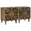 vidaXL Nachttisch 2 pcs Braun 40 x 33,5 x 46 cm Massivholz Mango